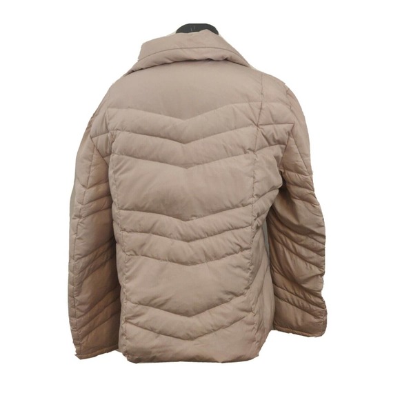 Kenneth Cole Reaction Down Women's Puffer Coat Full Zip Collared Tan XL. - Picture 2 of 6